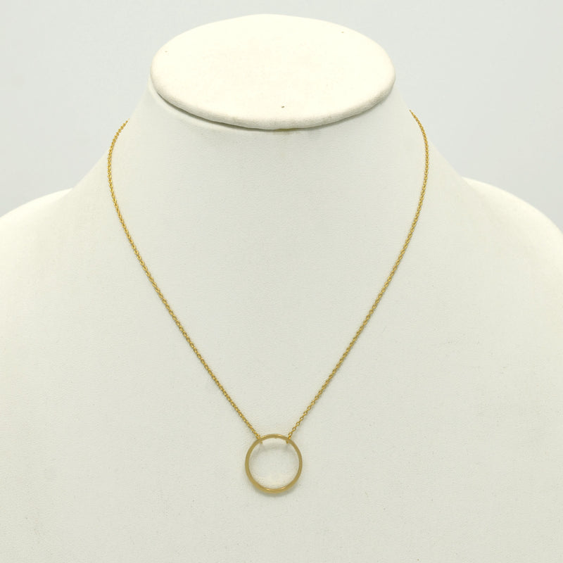 Gold circle Charm Pendant Necklace