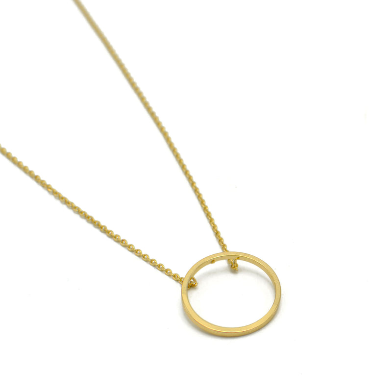 Gold circle Charm Pendant Necklace