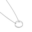 Rhodium circle Charm Pendant Necklace