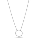 Rhodium circle Charm Pendant Necklace