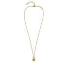 Gold Lock Crystal Charm Pendant Necklace