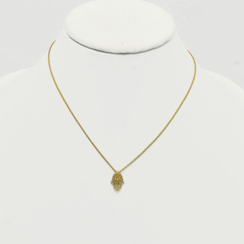 Gold Hamsa Pendant Necklace