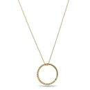 Gold round charm crystal pendant necklace