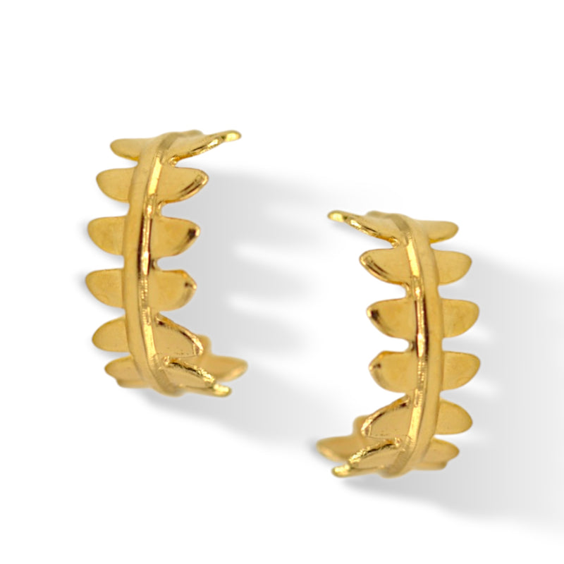 Gold Leaf Cuff Ear Clip – 0.5" Inch No Piercing Required Fashion Earring