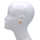 Modern Gold-Tone Barred Clip-On Earrings (0.6" Size)