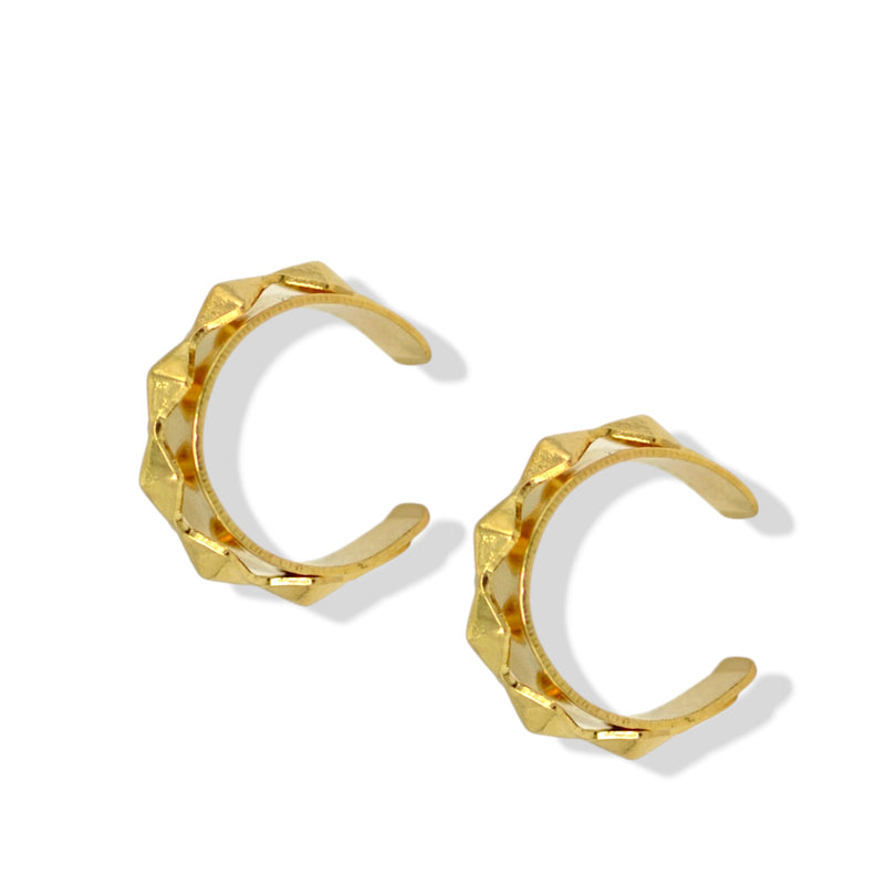 Gold Cuff Ear Clip – 0.5" Inch No Piercing Required Fashion Earring