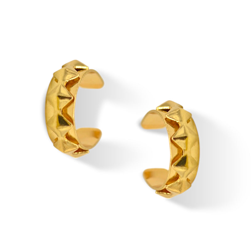 Gold Cuff Ear Clip – 0.5" Inch No Piercing Required Fashion Earring