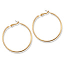 Gold Hoop Earrings – Classic Polished Round Hoops, 2" Lightweight Everyday Jewelry