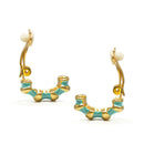 Gold and Turquoise epoxy Shrimp clip-on earrings