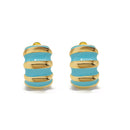 Gold and Turquoise epoxy Shrimp clip-on earrings