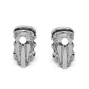 Silver and Black epoxy Shrimp clip-on earrings