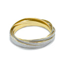 Gold Interlocking Glittering 5 Peaces Bangle Set