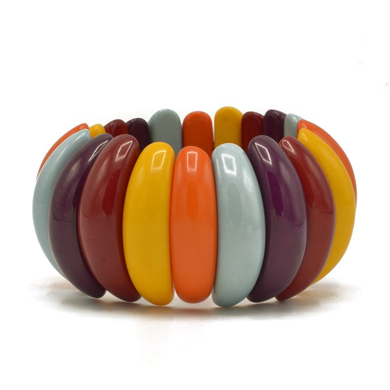 Multi Color Resin Beads Stretch Bracelet