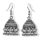 Silver-Tone Metal Indian Jhumka Earrings