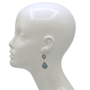 Boho Turquoise & Silver Drop Earrings – 2.3" Statement Dangles