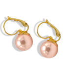 Gold-Tone & Faux Bead Drop Earrings with Lever Back 1"Inch  More Colors Available: Turquoise 🌊, Pink Champaign, Gold ⭐, and Black ⚫