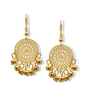 Gold or Rhodium round filigree drop Earrings