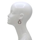 Tri-Tone 3 Geometric Circle Drop Earrings 1.5" - Gold, Silver Turquoise & Rose Gold Layered drop - Trendy Multi-Color Dangle Jewelry