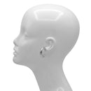 Textured Gold Tone Huggie Hoop Earrings with Post Back  (1.25")