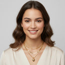 22" Gold Triple-Layered Necklace and Heart Stud Earring Set – Chunky Link & Herringbone Chains with 3" Extender
