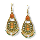 Traditional Indian Style Chandelier Earrings 2,5"