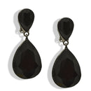 Faceted Crystal Teardrop Dangle Earrings