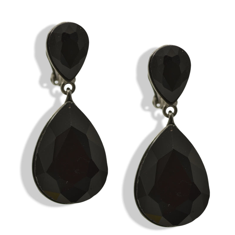 Faceted Crystal Teardrop Dangle Earrings