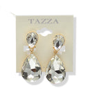 Faceted Crystal Teardrop Dangle Earrings