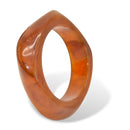 2.8" Oversized Square-Edge Tortoise Shell Resin Bangle Bracelet – Vintage Style Amber Geometric Bangle