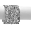 Silver and crystal 14-Piece Bangle Bracelet Set – Classic Stacked Bangles For Women