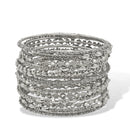 Silver and crystal 14-Piece Bangle Bracelet Set – Classic Stacked Bangles For Women
