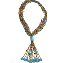 Multicolor multi layered Seed beads tassel long Necklace