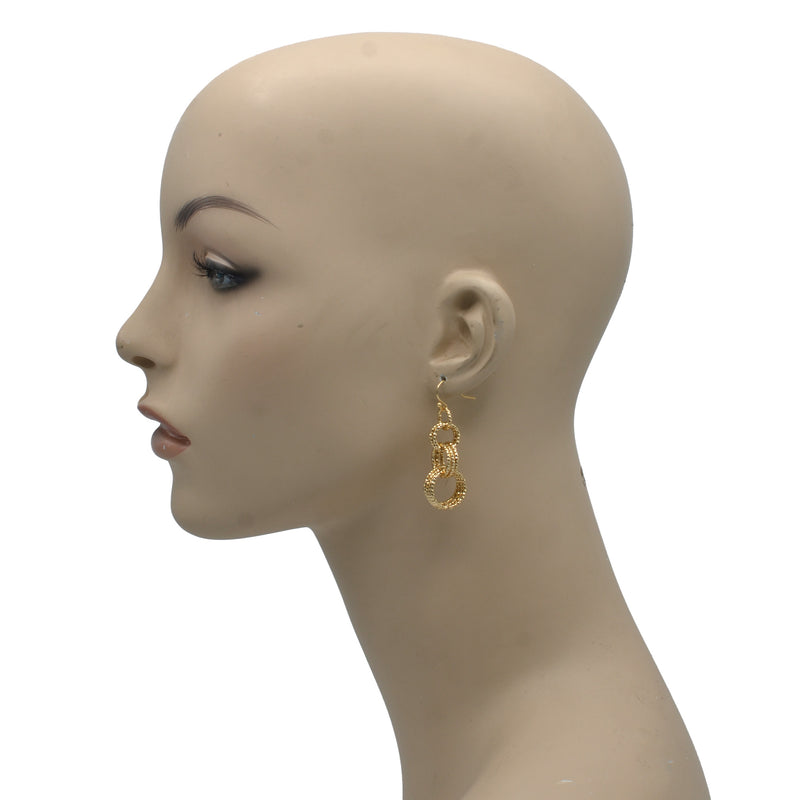 Gold multi link drop earrings