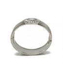 OXIDIZED SILVER PLATED ROPE AND FLOWER DESIGN HINGED BRACELETS