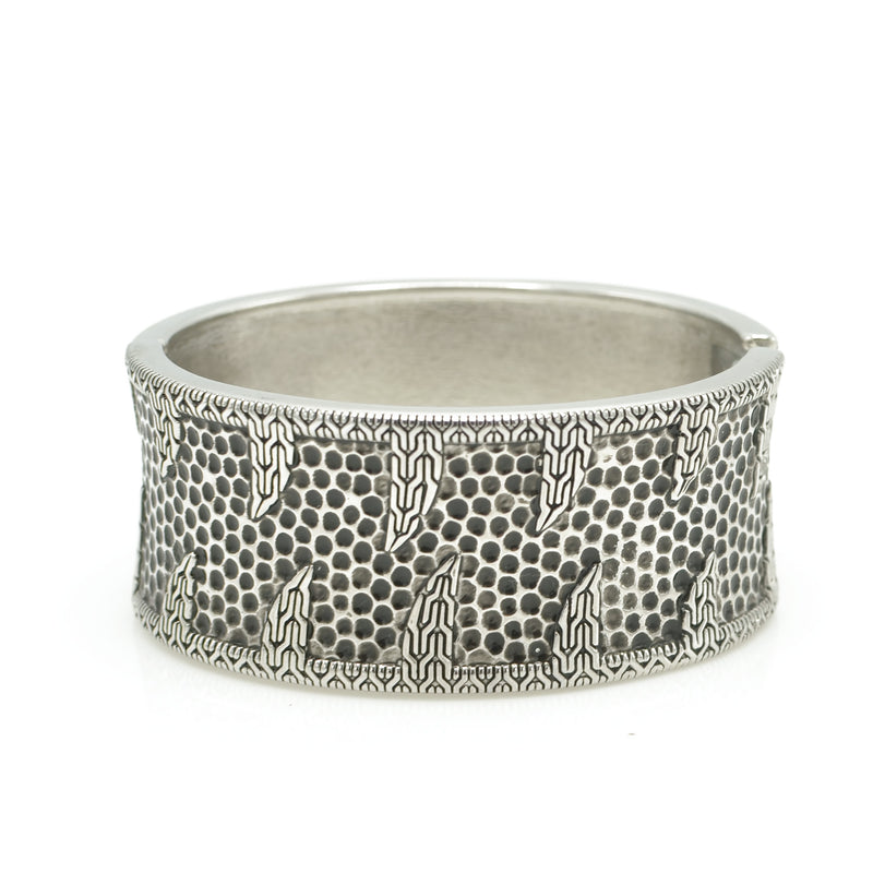 OXIDIZED SILVER PLATED HINGED BRACELET