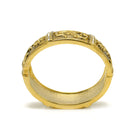 GOLD OXIDIZED PALTED FLOWER DESIGN AND WHITE RHINESTONES CRYSTAL HINGED BRACELET