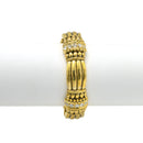 GOLD  PALTED METAL AND WHITE RHINESTONES CRYSTAL HINGED BRACELET