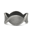 GOLD OXIDIZED TWISTED NET DESIGN HINGED BRACELET