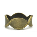 GOLD OXIDIZED TWISTED NET DESIGN HINGED BRACELET