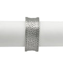 Silver Oxidized Matte Finished Hammered Hinged Bracelet