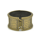 GOLD OXIDIZED MATTE FINISHED HAMMERED HINGED BRACELET