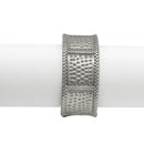 SILVER OXIDIZED MATTE FINISHED HAMMERED HINGED BRACELET