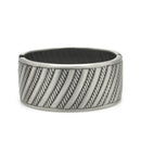 SILVER OXIDED ROPE HINGED BRACELET