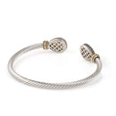 TWO TONE LIGHT ROSE CRYSTAL CLASSIC CABLE BRACELET