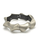 SILVER OXIDIZED MATTE FINISHED TWISTED HINGED BRACELET