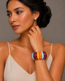 Multi Color Resin Beads Stretch Bracelet