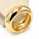Women's Plus Size Gold-Tone Chunky Dome Hinge Bangle Bracelet | Wide Tapered Statement Cuff Bracelet | Fashion Costume Jewelry
