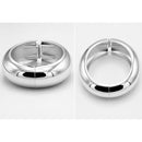 Women's Plus Size Silver-Tone Chunky Dome Hinge Bangle Bracelet | Wide Tapered Statement Cuff Bracelet | Fashion Costume Jewelry