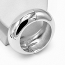 Women's Plus Size Silver-Tone Chunky Dome Hinge Bangle Bracelet | Wide Tapered Statement Cuff Bracelet | Fashion Costume Jewelry