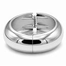 Women's Plus Size Silver-Tone Chunky Dome Hinge Bangle Bracelet | Wide Tapered Statement Cuff Bracelet | Fashion Costume Jewelry